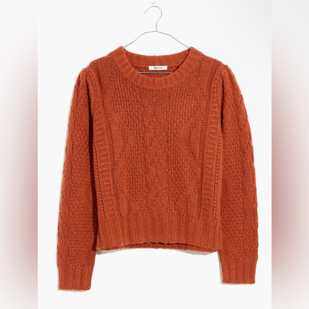 Madewell Ridgecrest Cable Pullover Sweater Htr Cumin Size Medium